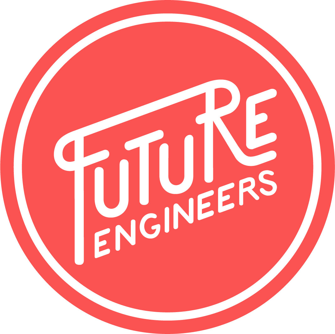 A bright red logo says Future Engineers in stylish letters.